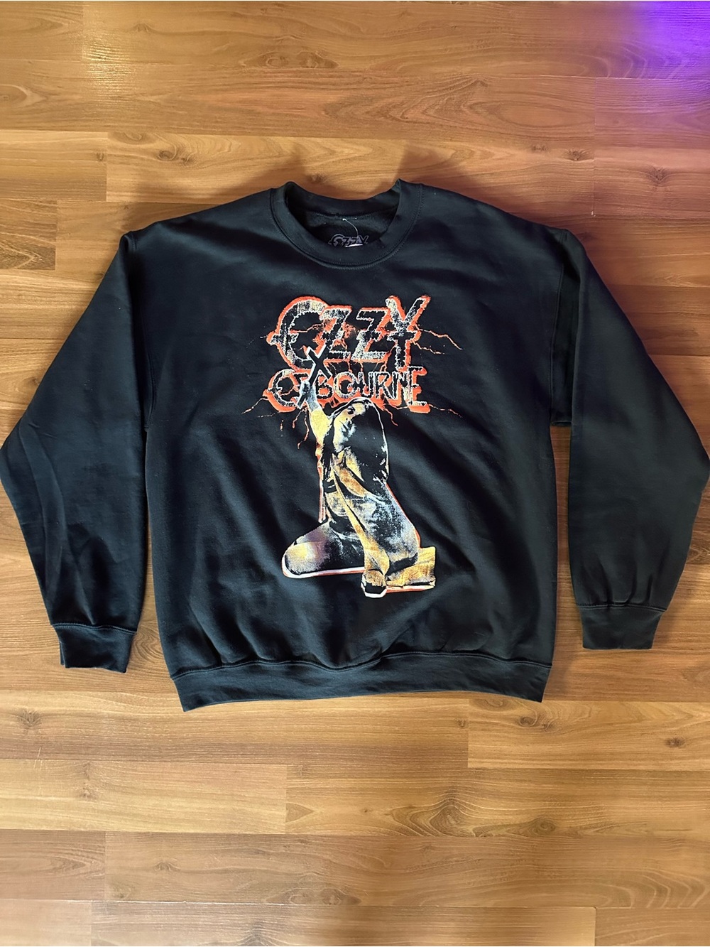 Hot Topic Black Ozzy Osbourne Blizzard Of Ozz Puff Print Graphic Sweatshirt